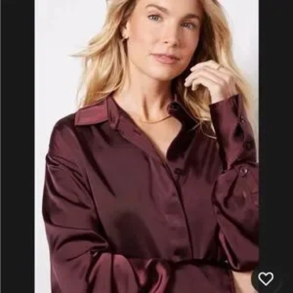 Good American Deep Burgundy Blouse - Picture 2 of 7